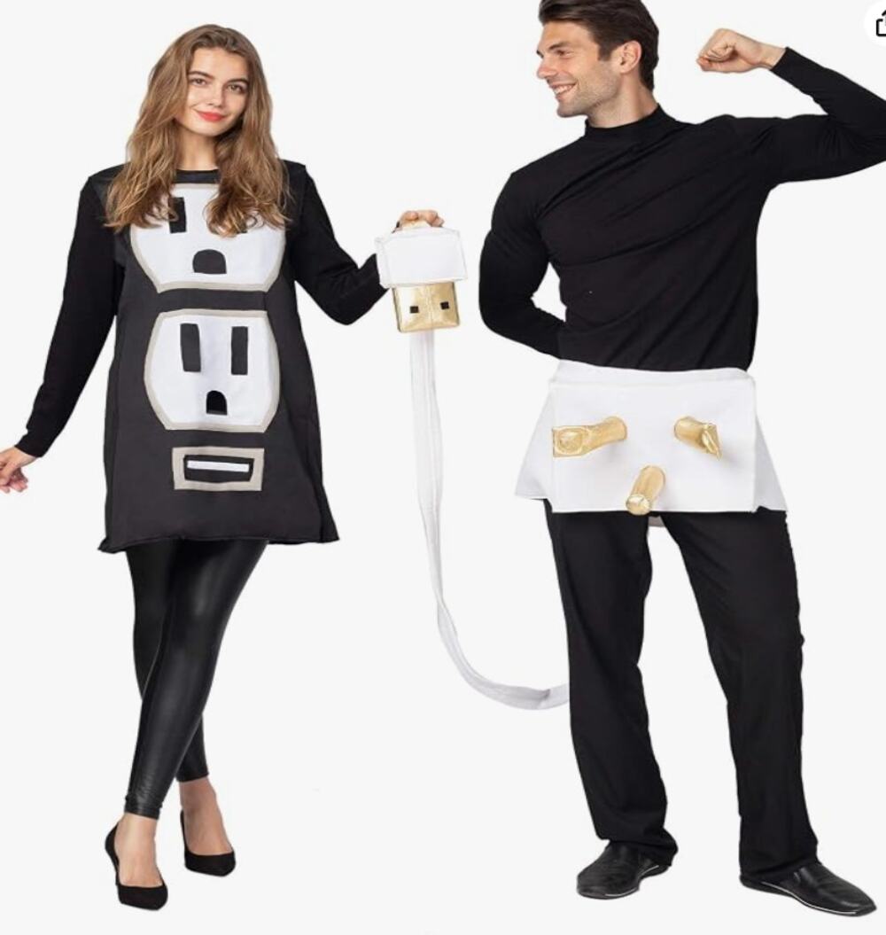 Spooktacular Plug & Socket Couples Costume Standard Adult Unisex Halloween